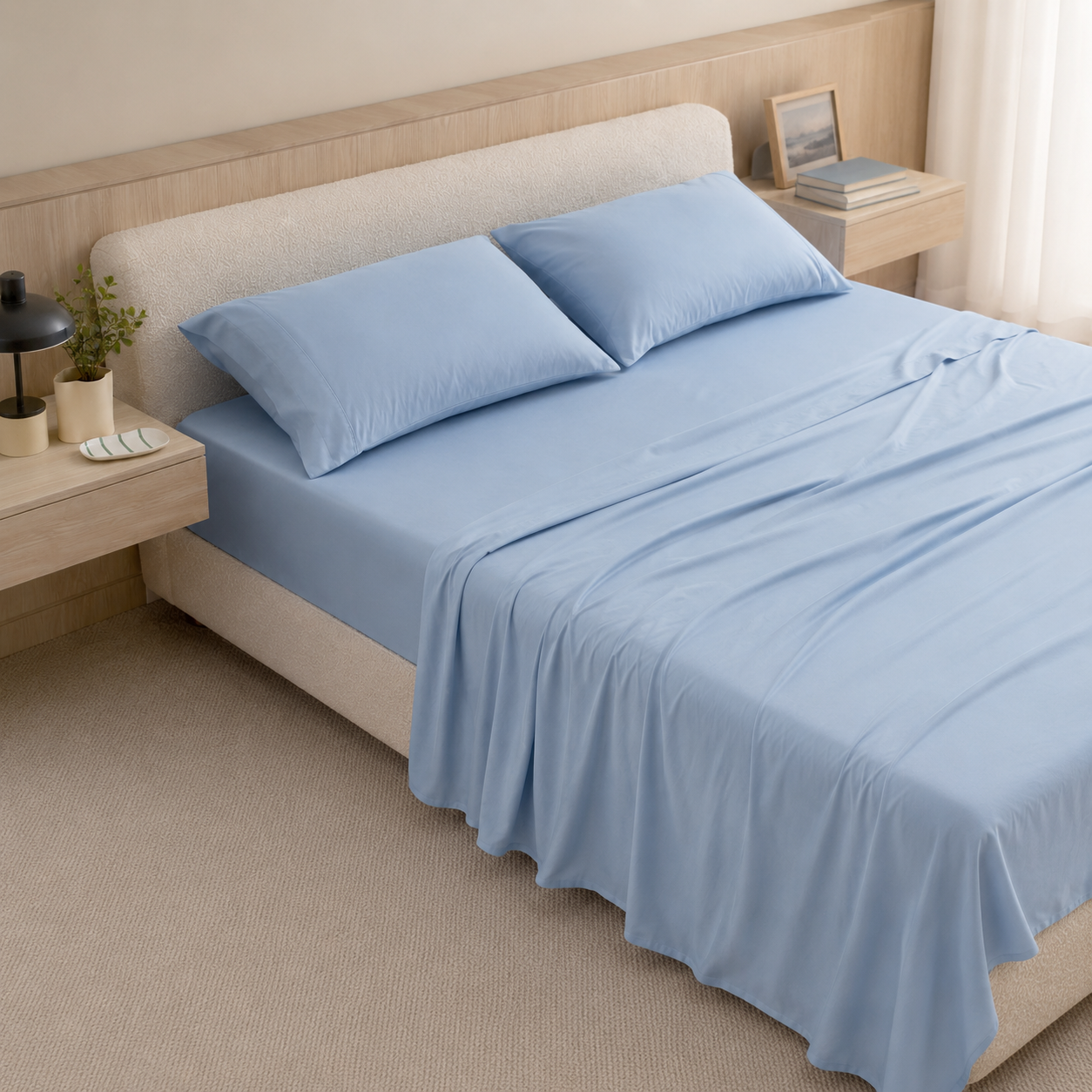 Cooling Bamboo Lyocell Sheet Set - Light Blue
