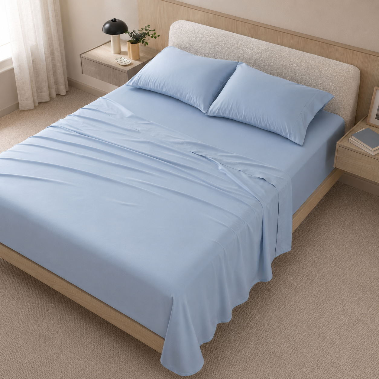 Cooling Bamboo Lyocell Sheet Set - Light Blue