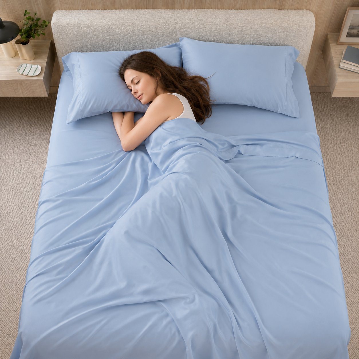 Cooling Bamboo Lyocell Sheet Set - Light Blue