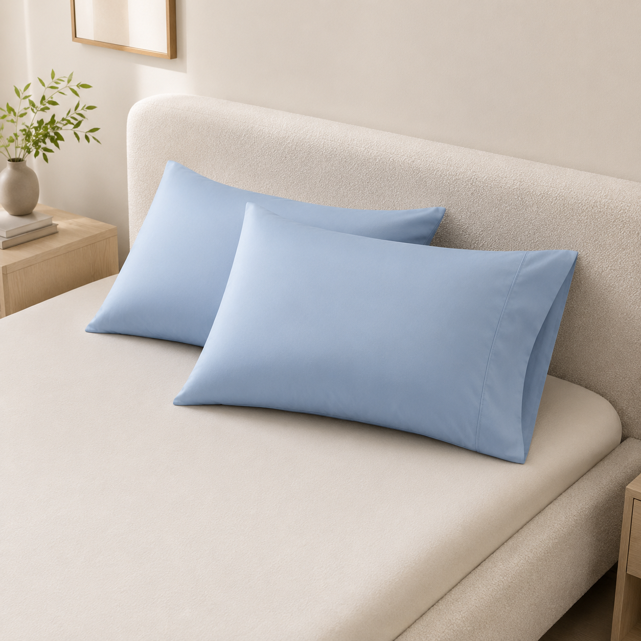 Cooling Bamboo Lyocell Pillowcase Set - Light Blue
