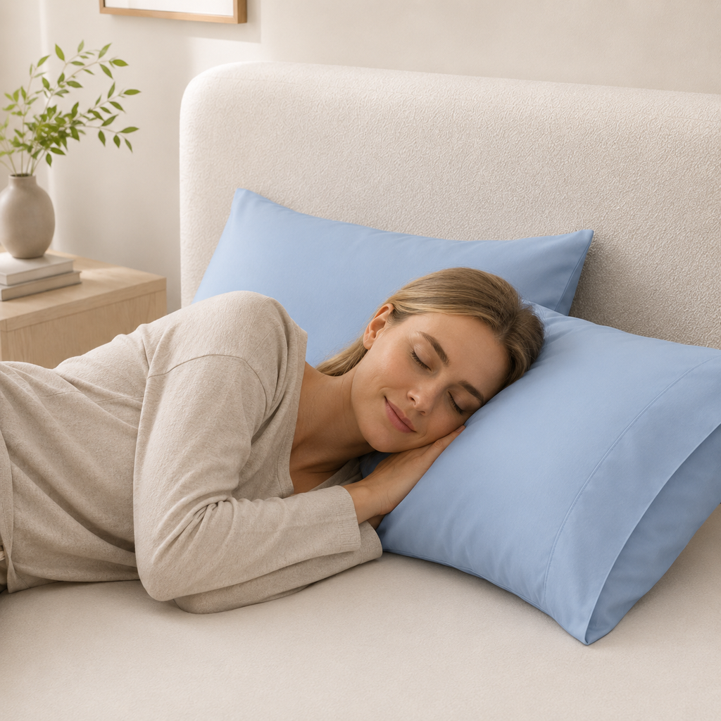 Cooling Bamboo Lyocell Pillowcase Set - Light Blue