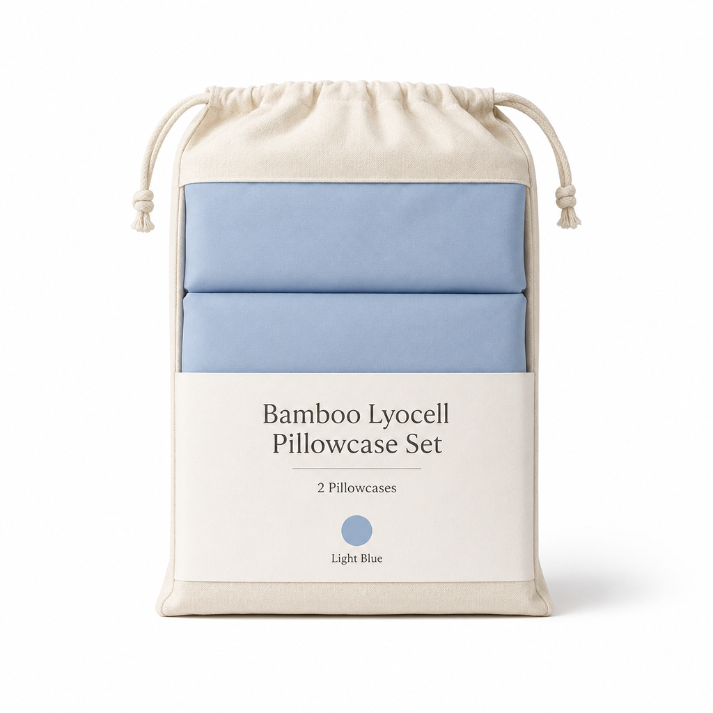 Cooling Bamboo Lyocell Pillowcase Set - Light Blue