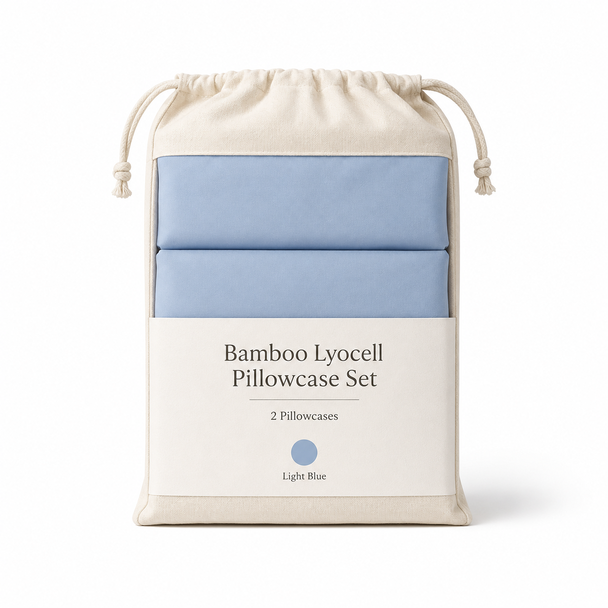 Cooling Bamboo Lyocell Pillowcase Set - Light Blue