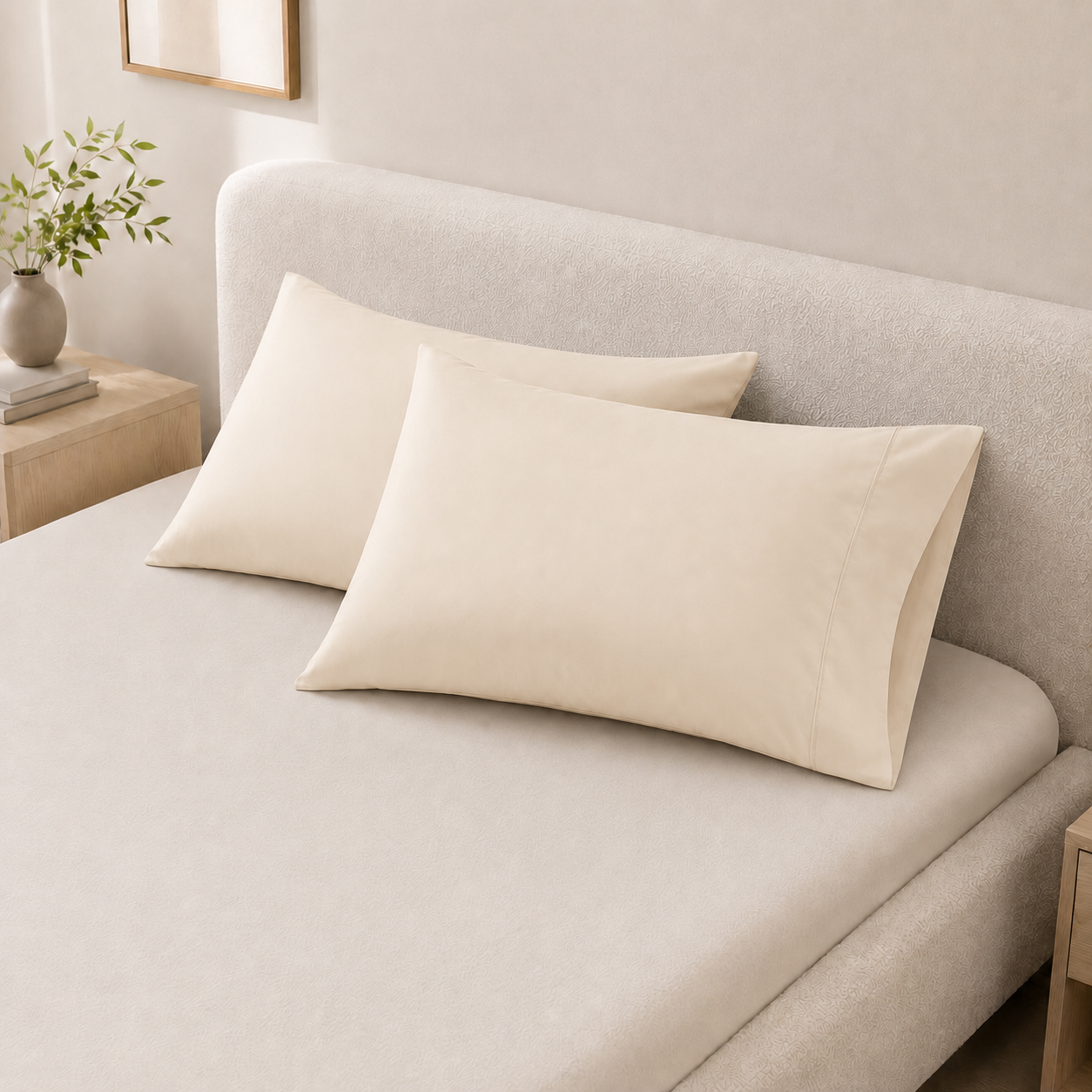 Cooling Bamboo Lyocell Pillowcase Set - Ivory